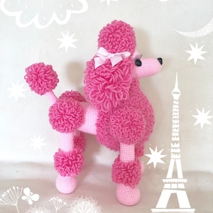 LARA (pink) & LOLA (purple- Sold out) the Poodle - Pink Purple Poodle - Toy Poodle - Amigurumi Dog - Crochet Toy