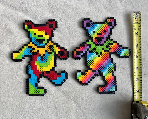 Grateful Dead Dancing Bear Perler Bead Art - Rainbow Figurine - Etsy