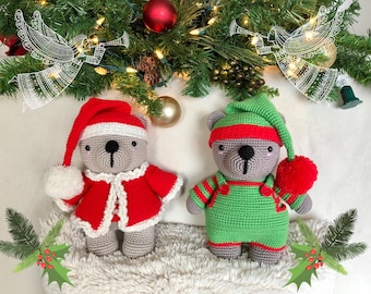 Santa Bear and Elf Bear - Hugo Bear - Amigurumi dolls