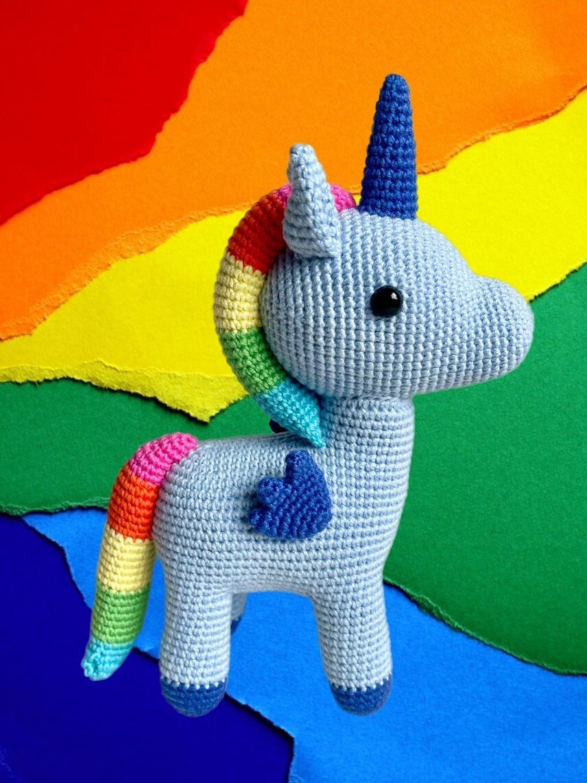 Robin Unicorn - Magic Pony - Rainbow Horse - Amigumi - Pica Pau