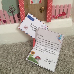 Tooth Fairy letter and envelope, personalised miniature  keepsake for under Pillow