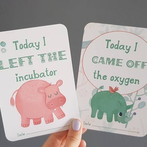 Premature Baby Milestone Cards Preemie NICU Neonatal Baby Shower Photo ...