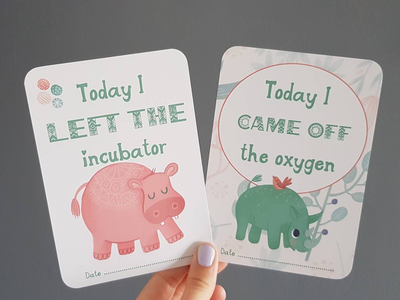 Premature Baby Milestone Cards Preemie NICU Neonatal Baby Shower Photo ...