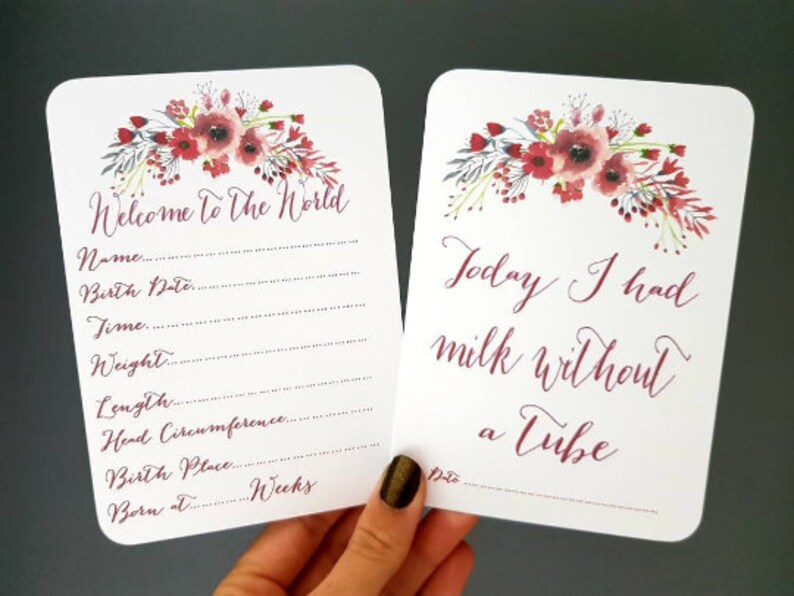 Premature Baby Milestone Cards Preemie NICU Neonatal Baby | Etsy
