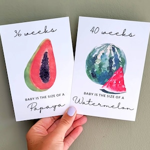 Pregnancy Milestone bump comparison cards photo prop pregnancy gift watercolour, elegant print image 4