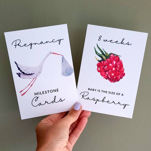 Pregnancy Milestone bump comparison cards photo prop pregnancy gift watercolour, elegant print