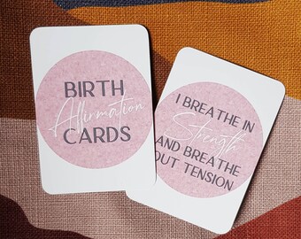 Positive Birth Affirmation Cards, Empowering Mantras