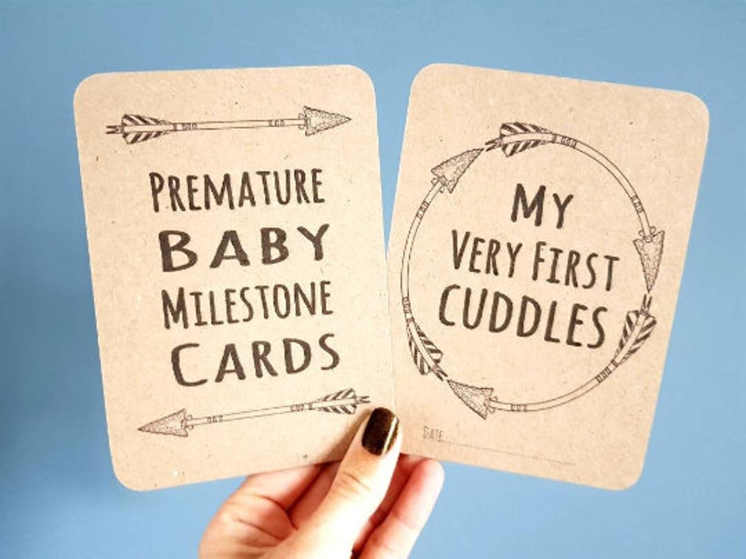 Premature Baby Milestone Cards Preemie NICU Neonatal Baby Shower Photo ...