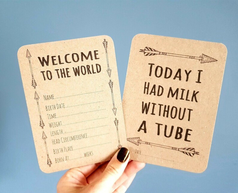 Premature Baby Milestone Cards Preemie NICU Neonatal Baby Shower Photo ...