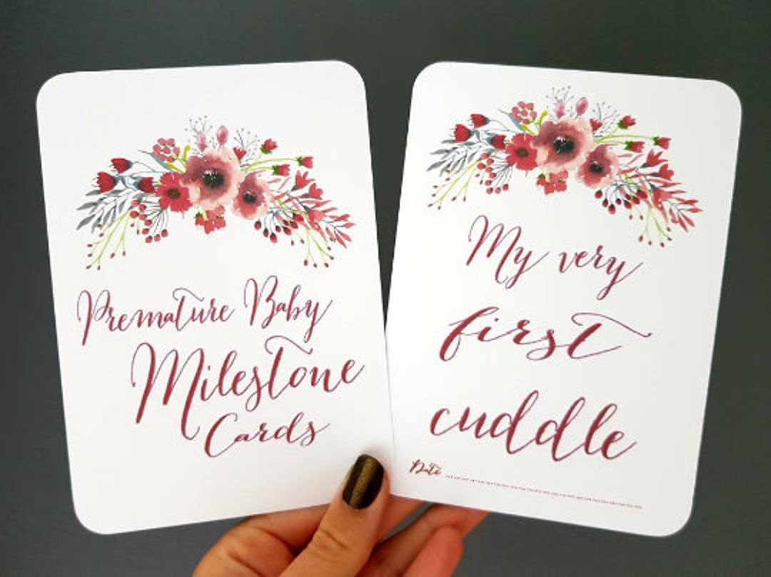 Premature Baby Milestone Cards Preemie NICU Neonatal Baby Shower Photo ...
