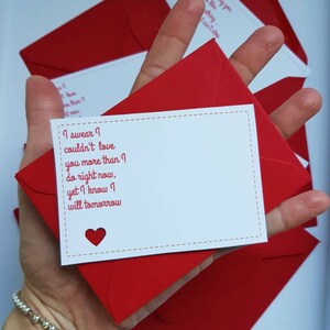 Valentinstag Liebe Notizen und Briefumschläge, Geburtstag Jahrestag Schatzsuche Klein A7 Größe
