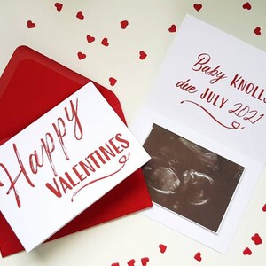 San Valentín Tarjeta de anuncio de embarazo nuevo bebé personalizado a pedido