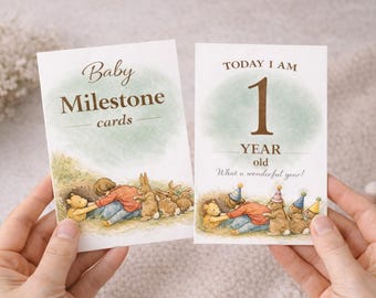 Winnie the Pooh Baby Milestone cards 1 week to 1 year capture special Moments