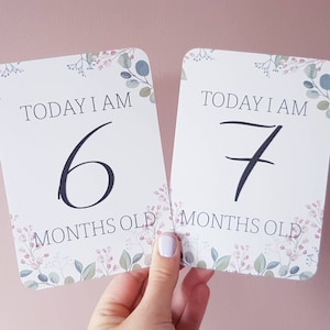 Cartoline floreali Baby Milestone Da 1 settimana a 1 anno cattura momenti speciali in foto