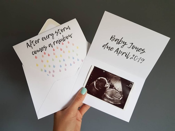 rainbow baby announcement card