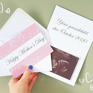 Anúncio de gravidez no Dia das Mães, novo cartão de bebê personalizado para solicitar foto digitalizada