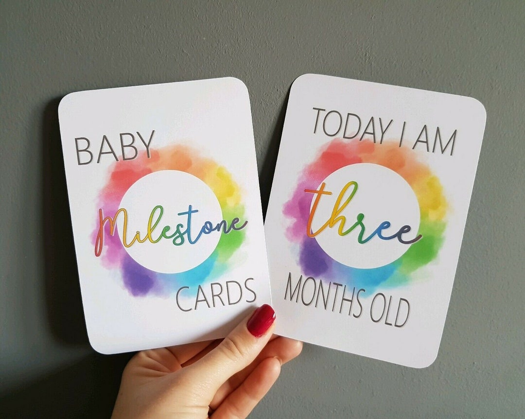 Rainbow Baby Milestone Cards Capture Moments From Birth to First ...
