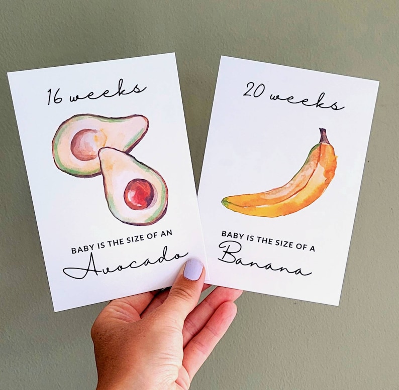 Pregnancy Milestone bump comparison cards photo prop pregnancy gift watercolour, elegant print image 2