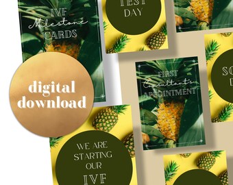Digital Pineapple IVF Milestone Cards instant Download