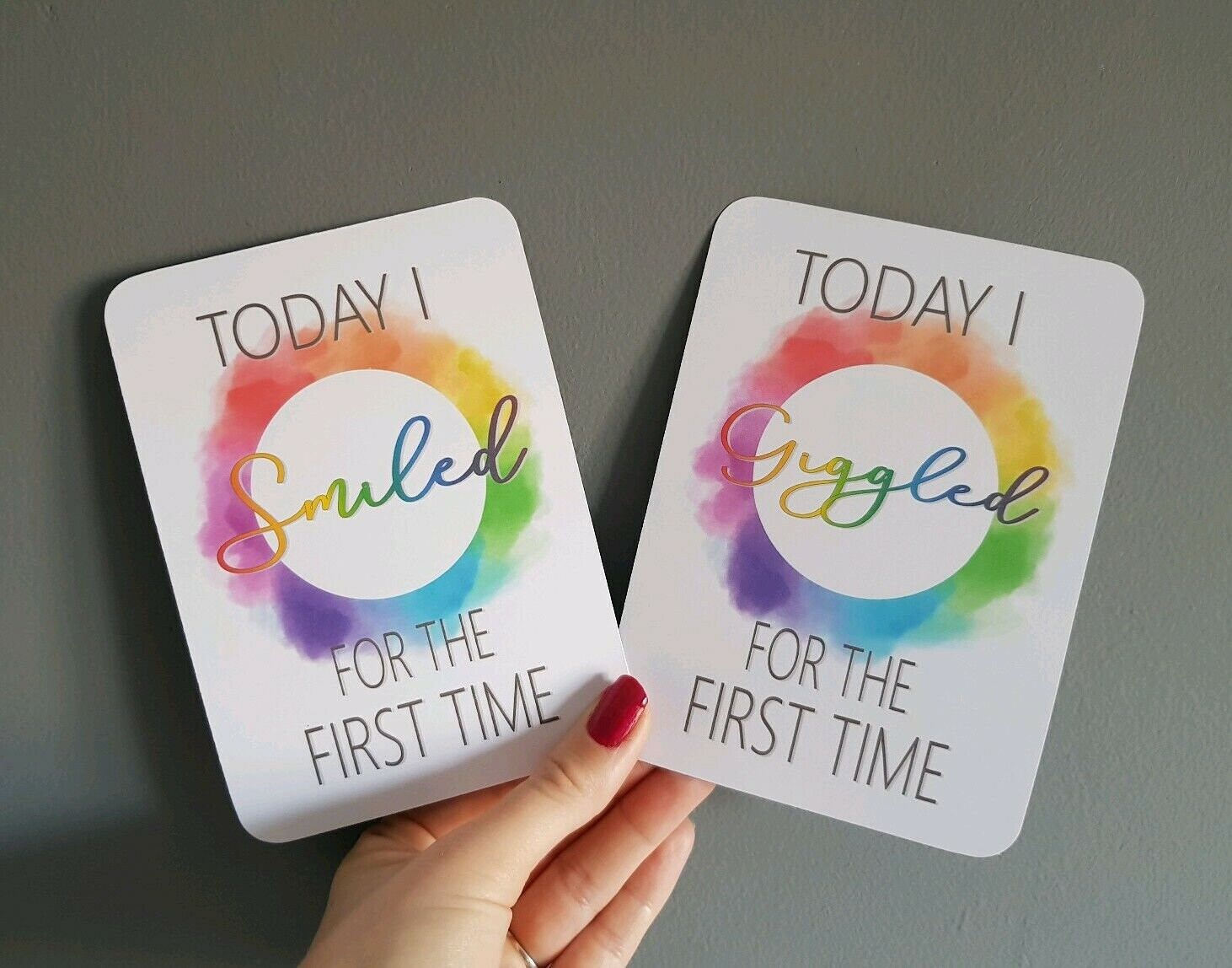 Rainbow Baby Milestone Cards Capture Moments From Birth to First ...
