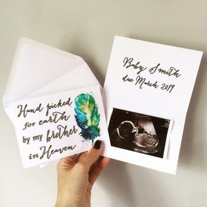 Cartão de anúncio de gravidez do Rainbow Baby, novo cartão de bebê personalizado sob encomenda