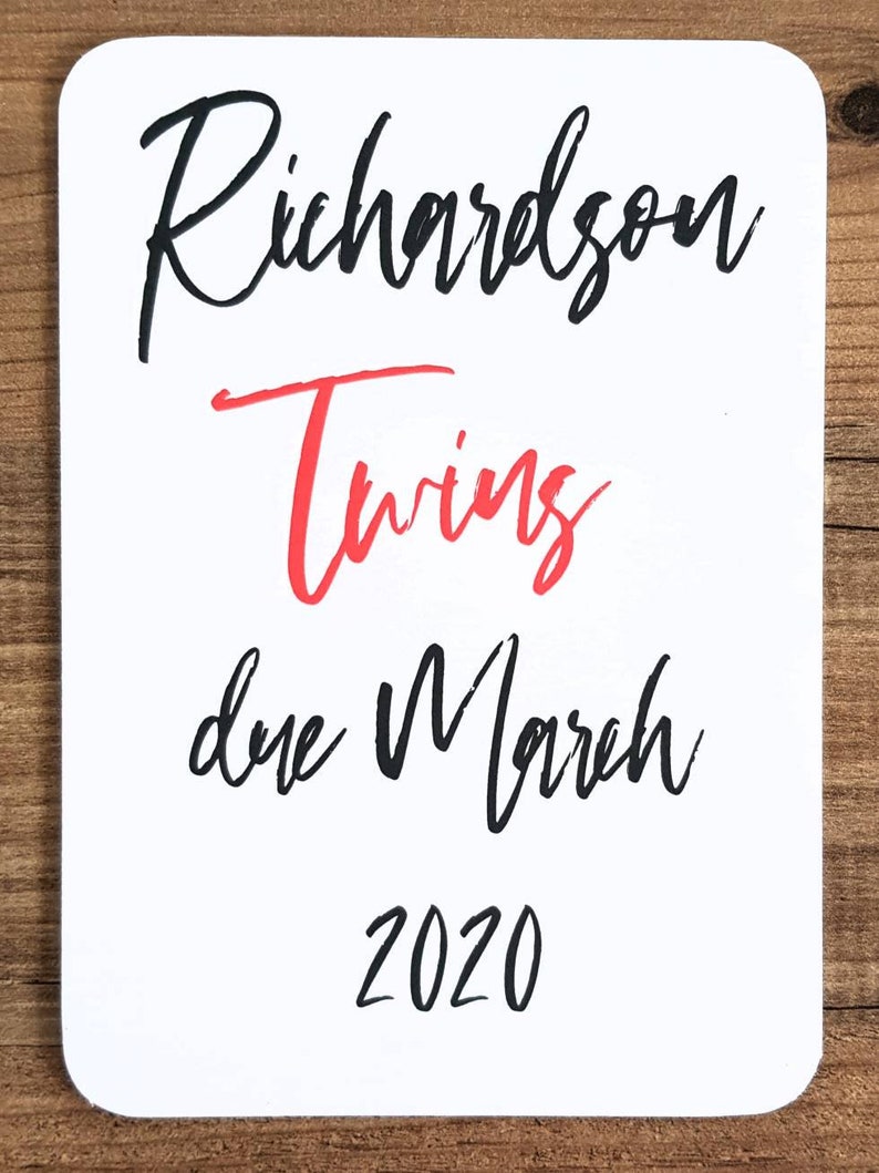 Twin Pregnancy Announcement cards Baby announcement photo prop multiple births flat lay instagram