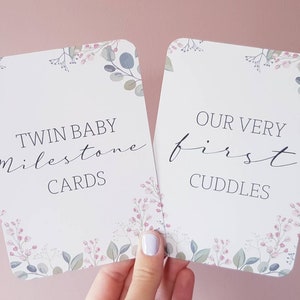 bloembloesem Twin girl baby Milestone Cards bloemenbloesem 1 week tot 1 jaar