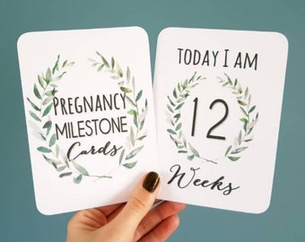 Laurel Wreath Pregnancy Milestone cards x20 photo prop pregnancy gift