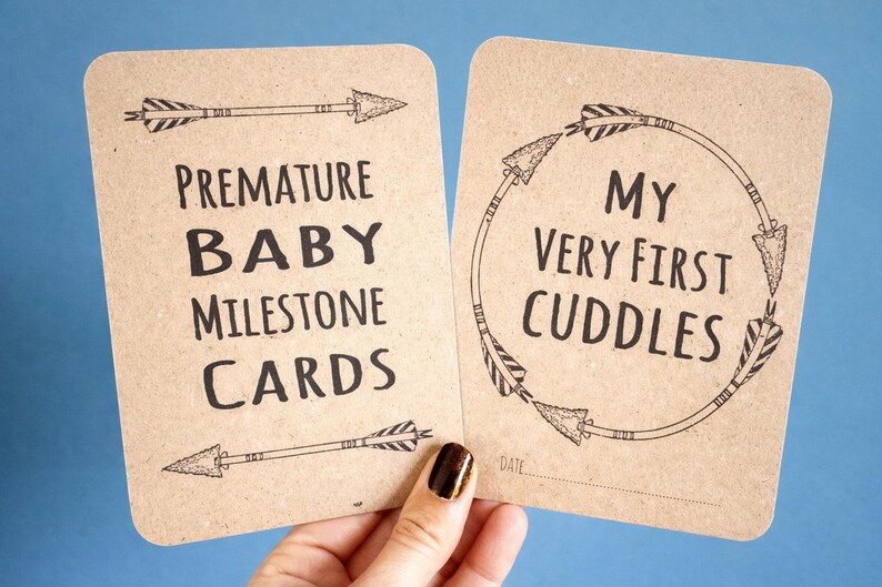 Premature Baby Milestone Cards Preemie NICU Neonatal Baby Shower Photo ...