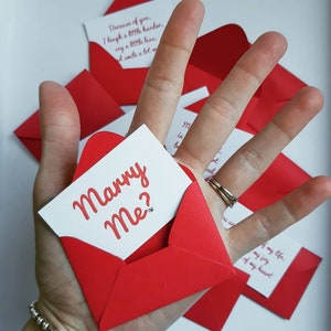 Valentijns bruiloftsaanzoek Liefde notities brieven, Marry Me, Romantische miniatuur x12 Met enveloppen