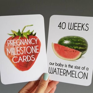 Pregnancy Milestone bump comparison cards photo prop pregnancy gift image 1