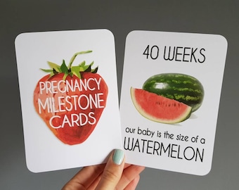 Pregnancy Milestone bump comparison cards photo prop pregnancy gift