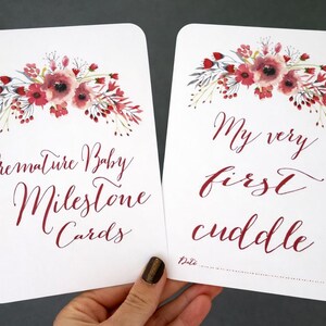 Premature Baby Milestone Cards Preemie NICU Neonatal Baby Shower Photo ...