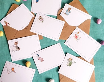 set of 9 Easter Peter Rabbit Beatrix Potter treasure hunt blank clue cards