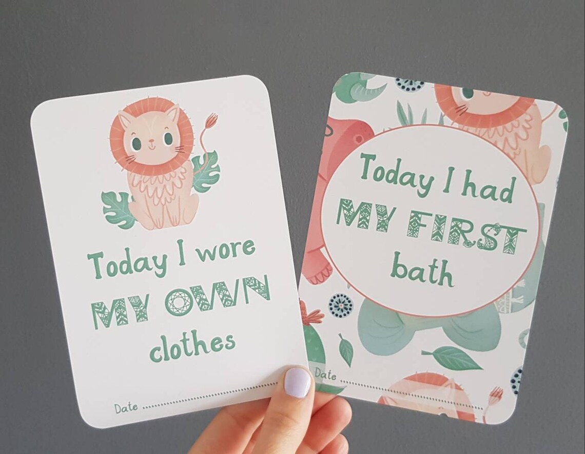 Premature Baby Milestone Cards Preemie NICU Neonatal Baby Shower Photo ...