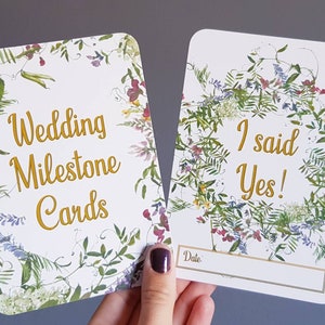 Cartes de fiançailles de mariage élégantes, pois de senteur à fleurs, cadeau de fiançailles, 20 accessoires photo différents, souvenir
