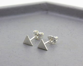Triangle sterling silver stud earrings