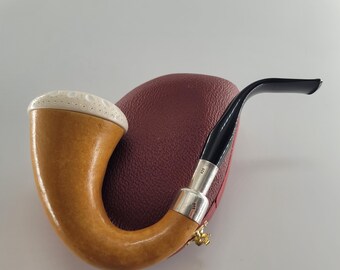 Genuine Natural African GOURD Calabash Block Meerschaum Pipe handmade CPW Calabash Pipes 2497
