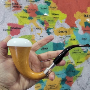 Genuine Natural African GOURD Calabash Block Meerschaum Pipe handmade CPW Calabash Pipes 1597