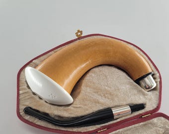 Genuine Natural African GOURD Calabash Block Meerschaum Pipe handmade CPW Calabash Pipes 1097