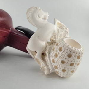 LARGE galloping horse handmade Block meerschaum pipe #4447