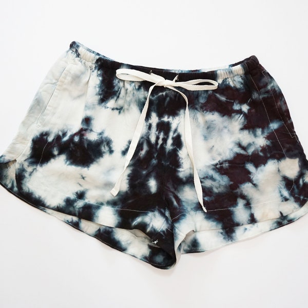 Tie Dye Shorts, Tie Dyed Shorts, Tie Dye Shorts Women, Black Tie Dye Shorts, Bohemian Clothing Women, Bohemian Shorts Women, Boho Shorts