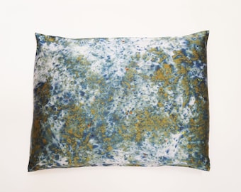 Green Silk Pillowcase, Silk Pillow Case, Silk Pillow, Green Silk Pillow, Silk Pillowcase Standard, Tie Dye Silk Pillowcase, Hand Dyed Silk