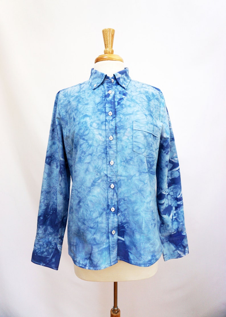 festival fashion women/'s buttondown button down shirt free people anthropologie tie dye shirt hand dyed top bohemian style