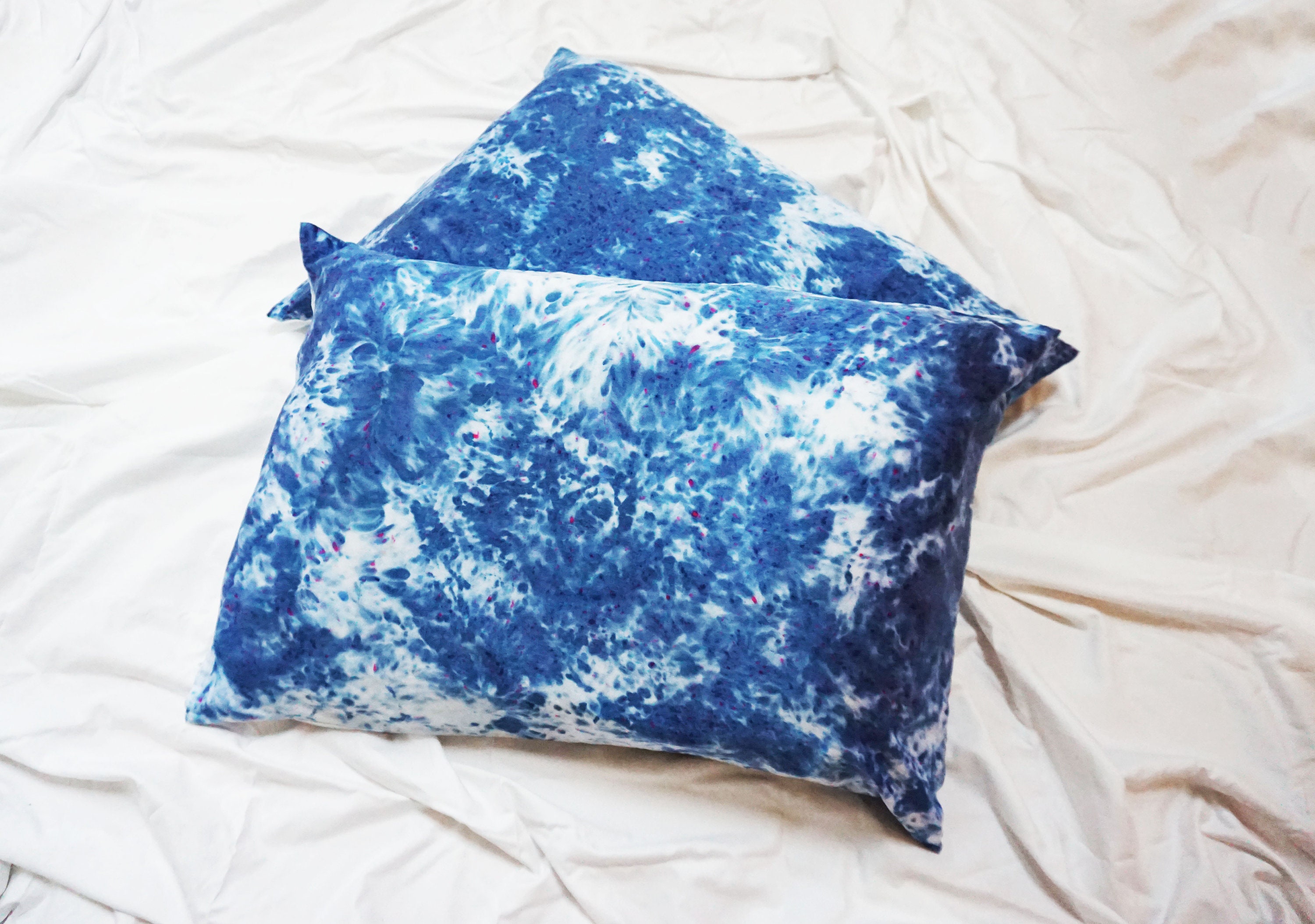 Tie Dye Silk Pillowcase Standard Blue Silk Pillowcase Etsy
