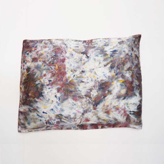Tie Dye Silk Pillowcase Standard, Tie Dye Silk Pillowcase, Mulberry Silk Pillowcase, Charmeuse Silk Pillowcase Zipper, Silk Pillow Covers