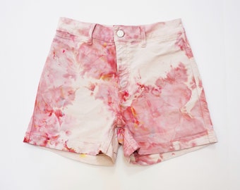 Tie Dye Shorts, Tie Dye Shorts for Women, Tie Dye Denim Shorts, Tie Dye Upcycle, Tie Dye Pink Shorts, Sustainable Clothing Women