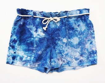 Tie Dye Shorts, Tie Dyed Shorts, Tie Dye Shorts Women, Tie Dye Plus Size, Tie Dye Linen, Linen Shorts Plus Size, Linen Shorts Women