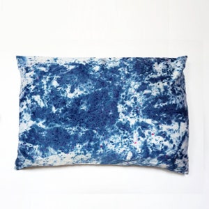 Tie Dye Silk Pillowcase Standard, Blue Silk Pillowcase, Mulberry Silk Pillowcase, Charmeuse Silk Pillowcase Zipper, Blue Silk Pillow Covers