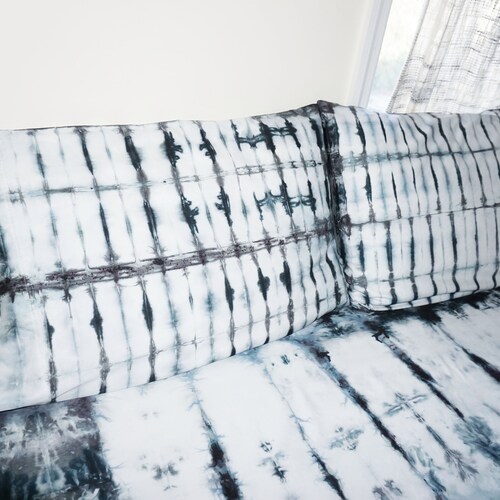 Black and White Tie Dye Sheet Set Black Cotton Sheet Set Tie Etsy